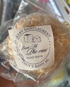 Banh mi pho mai Cheese bread topped with Pork floss