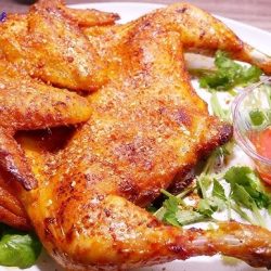 Gà nướng than hoa (muối ớt) nguyên con 炭火焼き鶏(塩唐辛子味・丸ごと1羽)