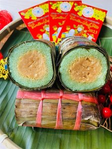 Bánh tét nếp thường nhân đậu ngọt 甘い豆あん入りもち米バインテット