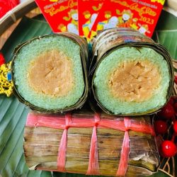 Bánh tét nếp thường nhân đậu ngọt 甘い豆あん入りもち米バインテット