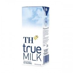 Sữa tươi tiệt trung TH True Milk có đường 180ml loc 4 hop TH True Milk 加糖牛乳 180ml（4本パック）