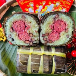 Bánh tét nhân chuối đậu バナナ・豆入りバインテット